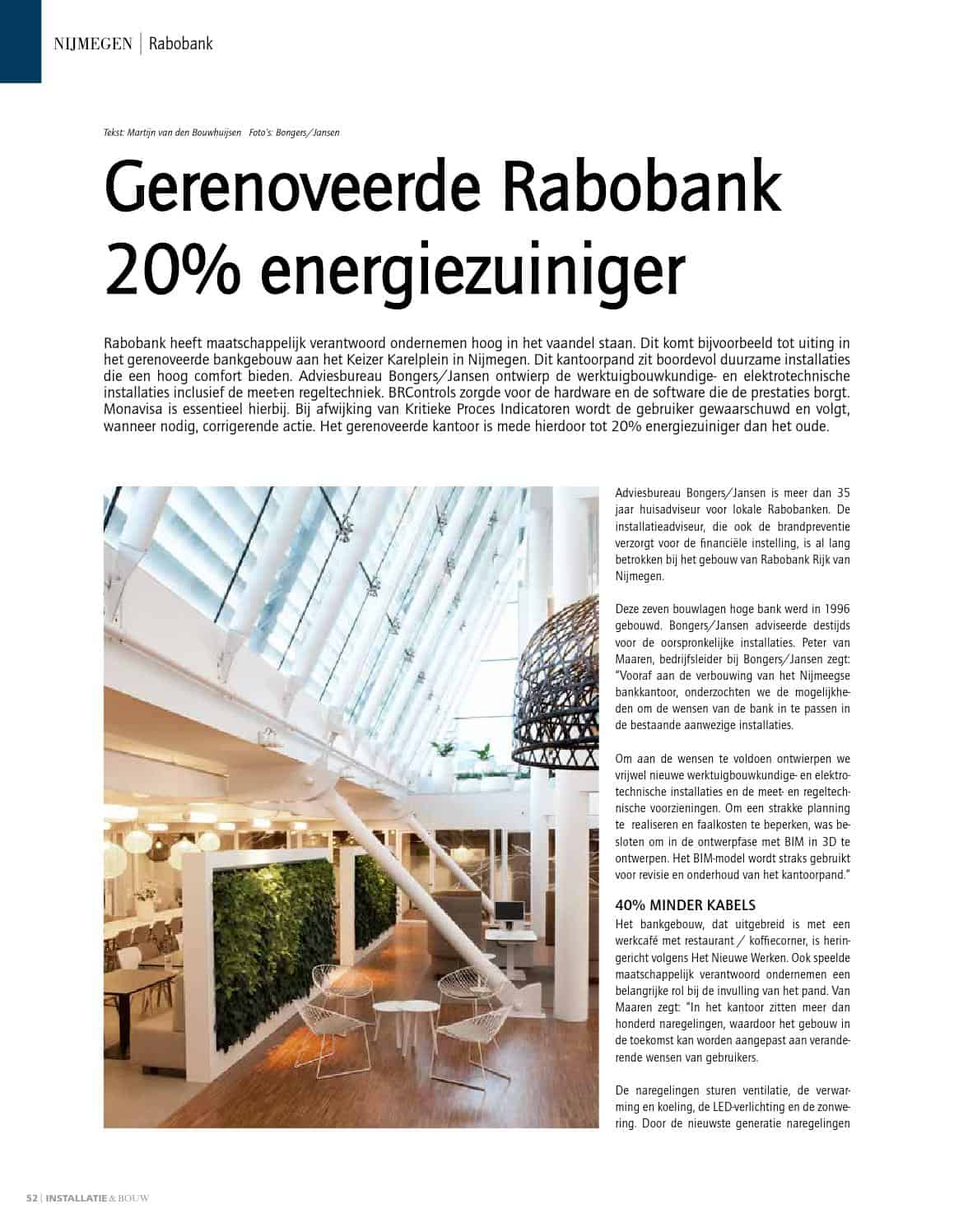 Gerenoveerde Rabobank Nijmegen 20% energiezuiniger